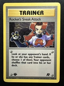 Rocket's Sneak Attack 72/82 1st Edition Team Rocket Regular Pokémon Card LP+ - Picture 1 of 6