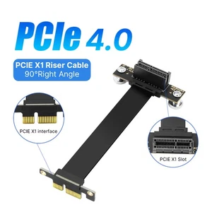 Adaptador de cable de extensión de tarjeta gráfica PCIe4.0 negro de 10 cm compatible con 3.0,2.0 - Imagen 1 de 8