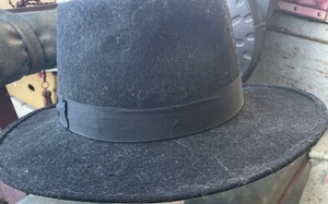 Men’s Cowboy Hat Gambler Broner Black Wool Blend Sz-Large 5923 - Picture 1 of 8