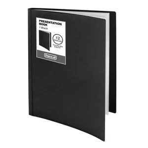 Binder with Plastic Sleeves 12-Pocket, Black Presentation Book, 8.5 x 11 Port... - Picture 1 of 9