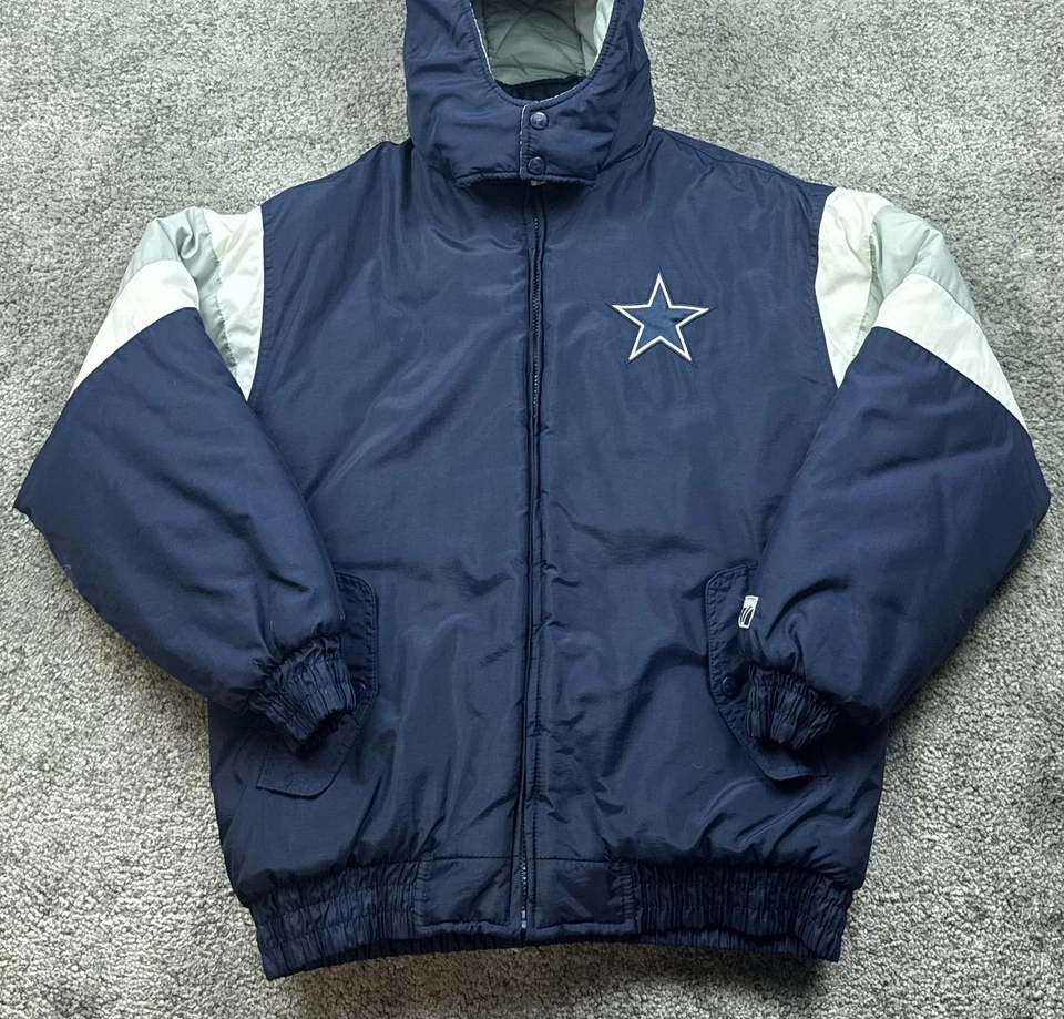 Vintage Dallas Cowboys Jacket Youth XL 18-20 Blue NFL Football Hooded Logo 7 90s - Image 1 of 4