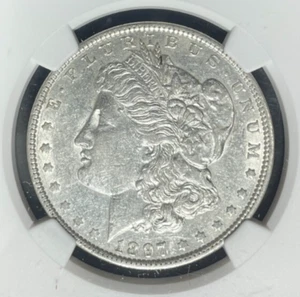 1897 MORGAN DOLLARO D'ARGENTO ~ NGC AU 53 VAM 6A ~ COLLEZIONE EREDITÀ ~ REF#42-003 - Foto 1 di 4