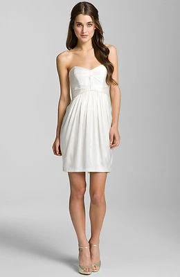 NUEVO CON ETIQUETAS $248 Vestido Jill Stuart Blanco Jill Por Sin Tirantes Nudo Frontal Seda Charmeuse 8 Foto 1 de 3