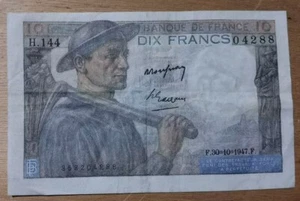 Billet 10 Fr Mineur du 30-10-1947 Fay 8/18 Alph. H.144 TTB / VF !! - Imagen 1 de 2