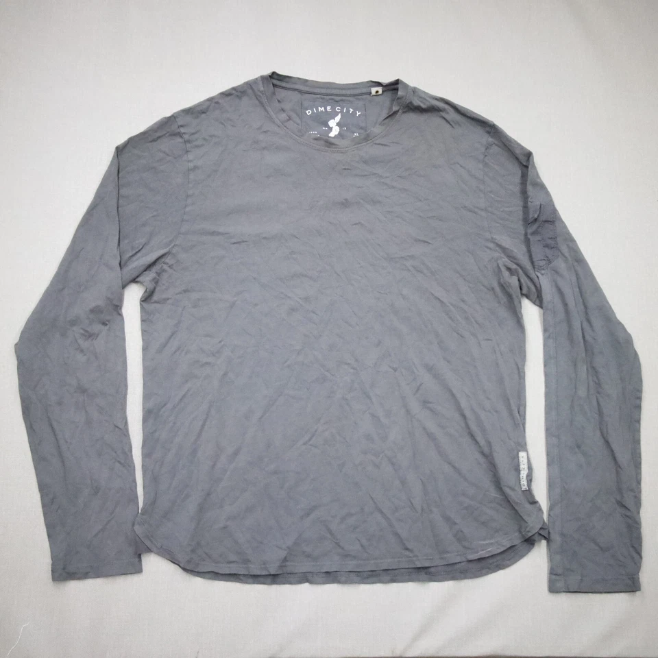 Camiseta Dime City Mercury Mfg Co Hecha a Mano Algodón Pima Para Hombres XL Manga Larga Gris Foto 1 de 4