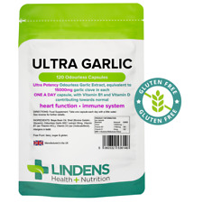 Lindens Ultra Garlic Huge 15000 mg 120 Odourless Capsules with Vitamin B1 and D3