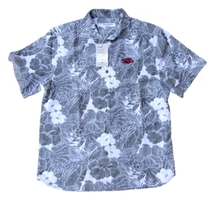 Tommy Bahama IslandZone Arkansas Razorbacks Sport Playa Flora Shirt Lt. Grey-Med - Picture 1 of 6