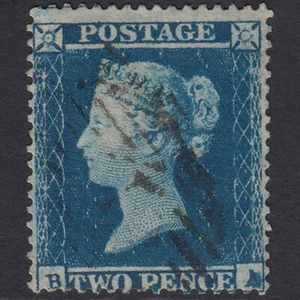 F18_26 GB QV 1854 2d PLACA AZUL PROFUNDO 4 SG19-F1(1) CABEZA MARFIL BA FU LONDRES IS - Imagen 1 de 2
