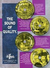 1994 Print Ad of Evans Drumheads w Peter Erskine, Jonathan Mover, Will Kennedy