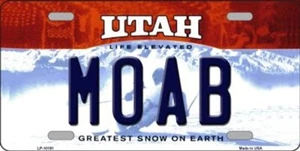 Moab Utah Background Novelty Metal License Plate Moab Utah Novelty Metal - Picture 1 of 1