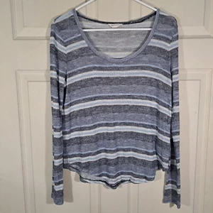 Aeropostale Pullover Damen Gr. M blau weiß gestreift Strick Oberteil Rundhals leicht - Bild 1 von 15