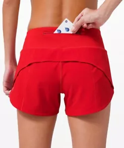 NEW LULULEMON Speed Up 4" Short 10 TALL Dark Red  - Picture 1 of 6