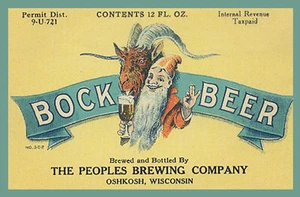 PEOPLE'S BREWING BOCK BEER LABEL T-SHIRT OSHKOSH WISCONSIN SMALL - XXXLARGE - Bild 1 von 1