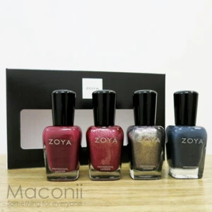 Zoya Holiday Quad Set #3 Creme Metallic Red Blue-Grey Full Size Nail Polish 15ml - Picture 1 of 3