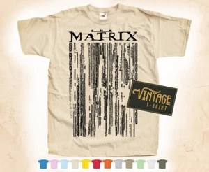 Black Print MATRIX CODE T-SHIRT Tee Vintage Poster 12 Colors S-5XL - Picture 1 of 4