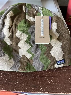 Patagonia Beanie Hat Climbing Trees Knit- Basin Green Camo NEW - Image 1 of 4
