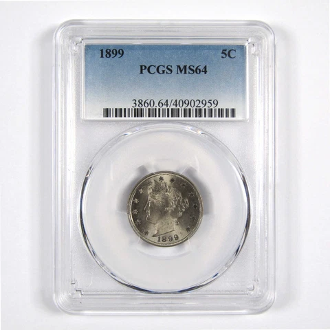 1899 Liberty Head V Nickel MS 64 PCGS 5c Uncirculated Coin SKU:I8675 Cover