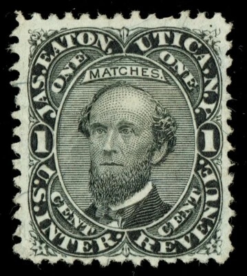 [st7177] Jas. Eaton Matches US Internal Revenue RO73b Private Die Proprietary NY - Image 1 of 2