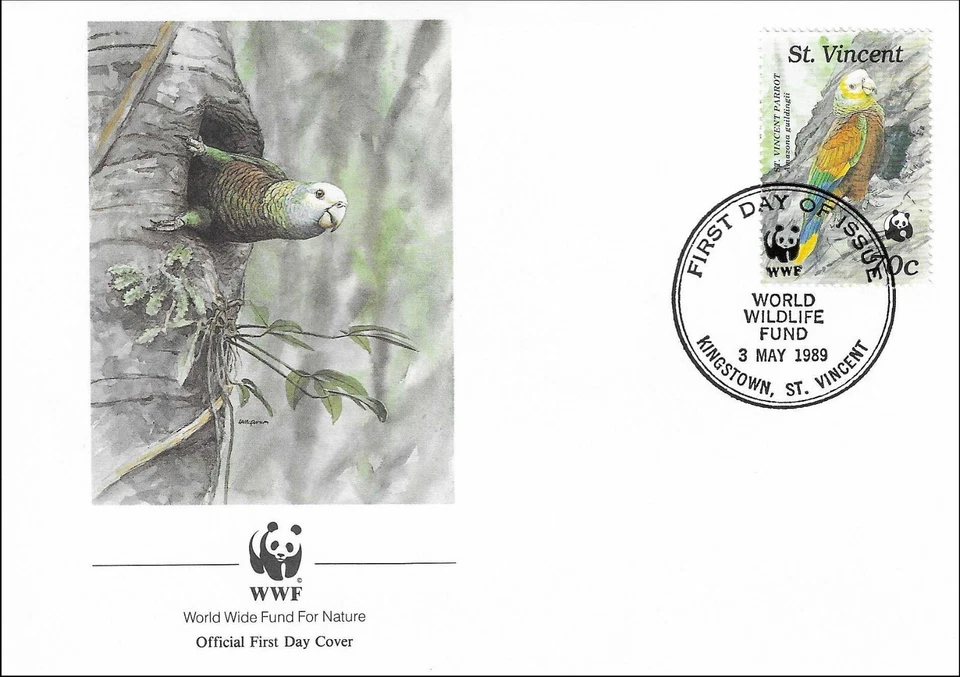 Parrot Amazon Amazona Guildingii Nest Bird Nature ST. Vincent FDC Cover 1989 - Image 1 of 1