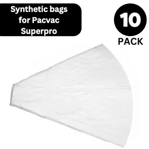 10 x Synthetic Dust Bags for Pacvac Superpro 700 Series Backpack Vacuums - Picture 1 of 3