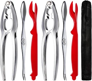 6 Pcs Seafood Tools Set Stainless Steel Crab Leg Crackers Lobster Utensils - Picture 1 of 7