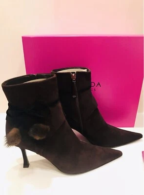 Botines de cuero gamuza marrón ESCADA. Talla 10 Foto 1 de 4