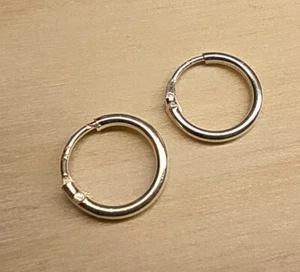 925er Silber - Ohrringe Kreolen. Verschluss. Rund. 8mm. 2 Stück. - Bild 1 von 2
