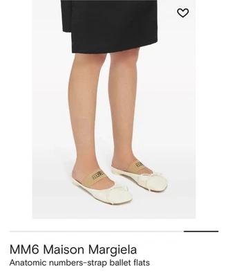 MM6 Maison Margiela Números Anatómicos Correa Ballet Pisos UE 37.5 Foto 1 de 4