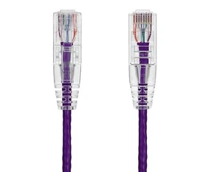 Slim Cat6 UTP Snagless Patch Cable, Purple - 0.5/1/2/3/5/6/7/10/14/15/20/25 ft - Picture 1 of 1