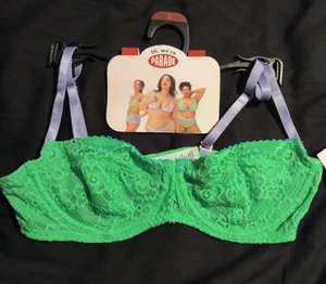 Parade Lace Balconette Underwire Bra Green Spring Bouquet NWT Size Small - Picture 1 of 5