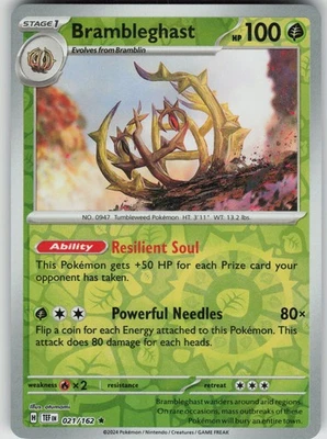 Pokemon Brambleghast 021/162 SV05: Temporal Forces Rare NM - Image 1 of 2