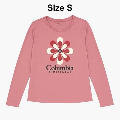 Columbia Trek™ Camiseta Relajada Manga Larga Para Mujer S Rosa Flor Logo Camisa Nueva Foto 1 de 4