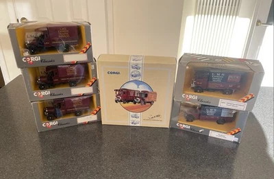 Corgi Die cast collection Of 7 LMS Vans/Lorries - Thornycroft, Bedford And AEC. - Image 1 of 4