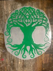 Celtic Irish Tree of Life: Crann Bethadh - Permanent Vinyl - 6.5”x6” - Green - Bild 1 von 1