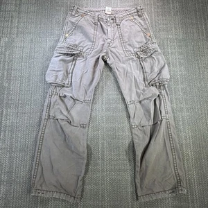 Pantalones De Colección True Religion Para Hombre 32 Actual 33x31 Marrón Carga Sueltos Solapa Bolsillos Y2K - Imagen 1 de 23