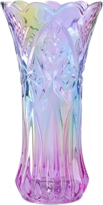 9 Inch Crystal Glass Colorful Vase for Centerpieces,Smoking, Flower Arrangements - Image 1 of 4
