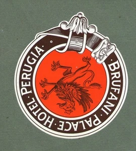 Etiqueta de equipaje de hotel RARA ITALIA Brufani Palace Perugia #777 - Imagen 1 de 1