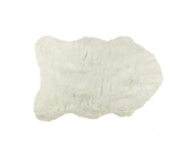 Luxe Gordon Faux Sheepskin Single Rug | Off-white | 2'x3' - Image 1 of 4