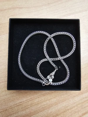 Trollbeads Halskette mit Blumenverschluß, 925 Silber, gebraucht, top Zustand - Bild 1 von 4