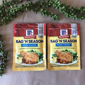 Lot of 2 McCormick Pork Chops Bag 'N Season Cooking Seasoning Packets ~ 1.06 oz - Picture 1 of 3
