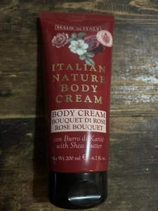ITALY NATURE ROSE BOUQUET SHEA BUTTER BODY CREAM 6.7 Oz. Made In Italy - Picture 1 of 2