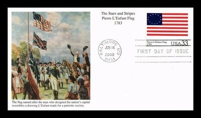 US COVER PIERRE L'ENFANT FLAG STARS AND STRIPES FDC MYSTIC CACHET - Image 1 of 2