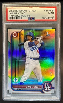 2022 Bowman 1st Jorbit Vivas Rookie RC Rainbow Foil PSA 9 #1/1 Dodgers Yankees - Image 1 of 2
