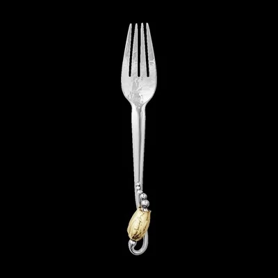 НОВАЯ большая обеденная вилка Georg Jensen BLOSSOM GOLD из чистого серебра 7,56 дюйма - 10009579 - Изображение 1 из 4