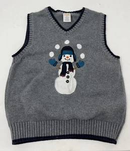 Gymboree 3t Jungen Pullover Weste Grau Schneemann  - Bild 1 von 4