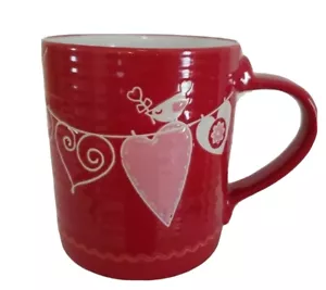 Prima Design Red Ceramic Mug, Valentine Heart/Love Embossed Coffee/Tea Cup, New - Picture 1 of 12