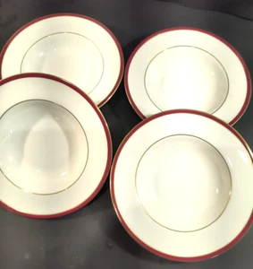 Minturn Saturn Ruby/Crimson Gold trim Soup bowls (set of 4) VGC - Picture 1 of 6