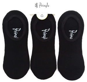 Pringle, Ladies', 3 Pair Pack, Black, Cotton, Trainer, Liner Socks, UK 4 - 8 - Picture 1 of 7