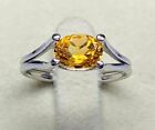 925 Sterling Silver Certified Natural Yellow Sapphirhandmade Ring Gift Free Ship