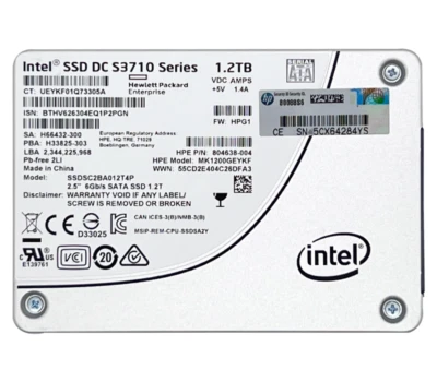 Intel S3710 1.2TB SATA III 6.0Gbps 2.5" Internal SSD SSDSSDSC2BA012T4P For HP. - Image 1 of 4